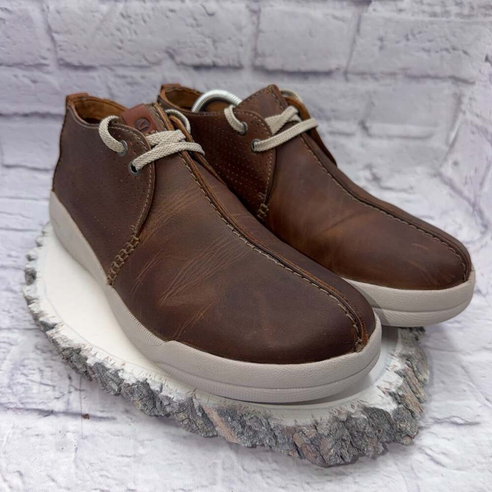 Clarks Men's Driftway Seam Sneakers Shoes Beeswax Leather Size 11 M Brown